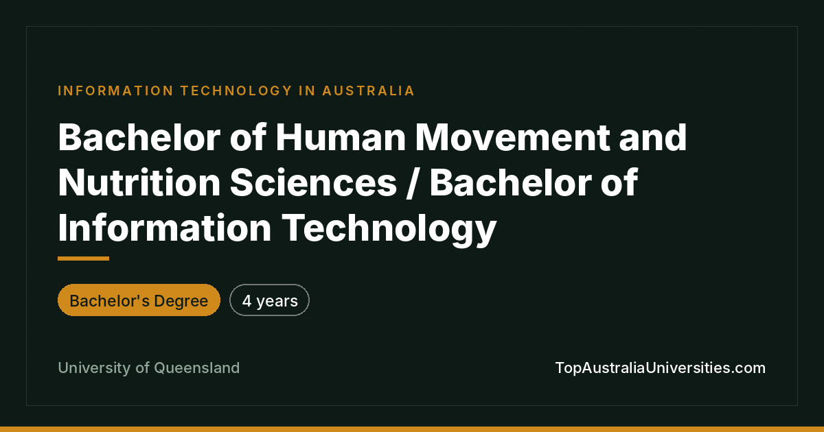 Bachelor of Human Movement and IT | University of Queensland