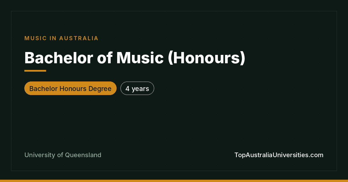 Bachelor of Music (Honours) - UQ