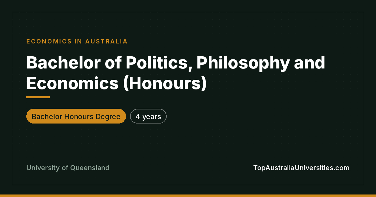 Bachelor of Politics, Philosophy and Economics (Honours)