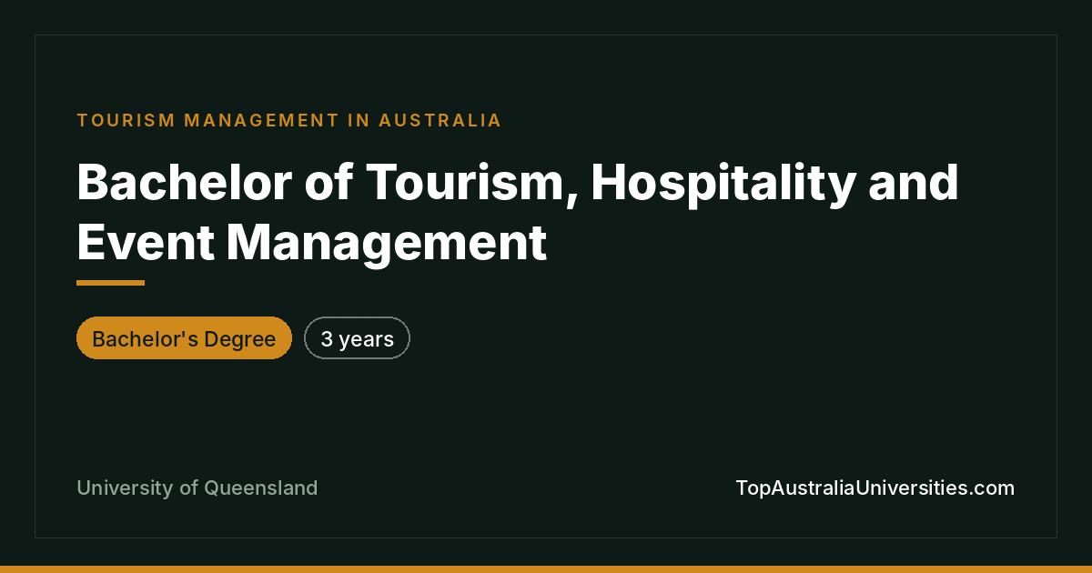 Bachelor of Tourism, Hospitality and Event Management