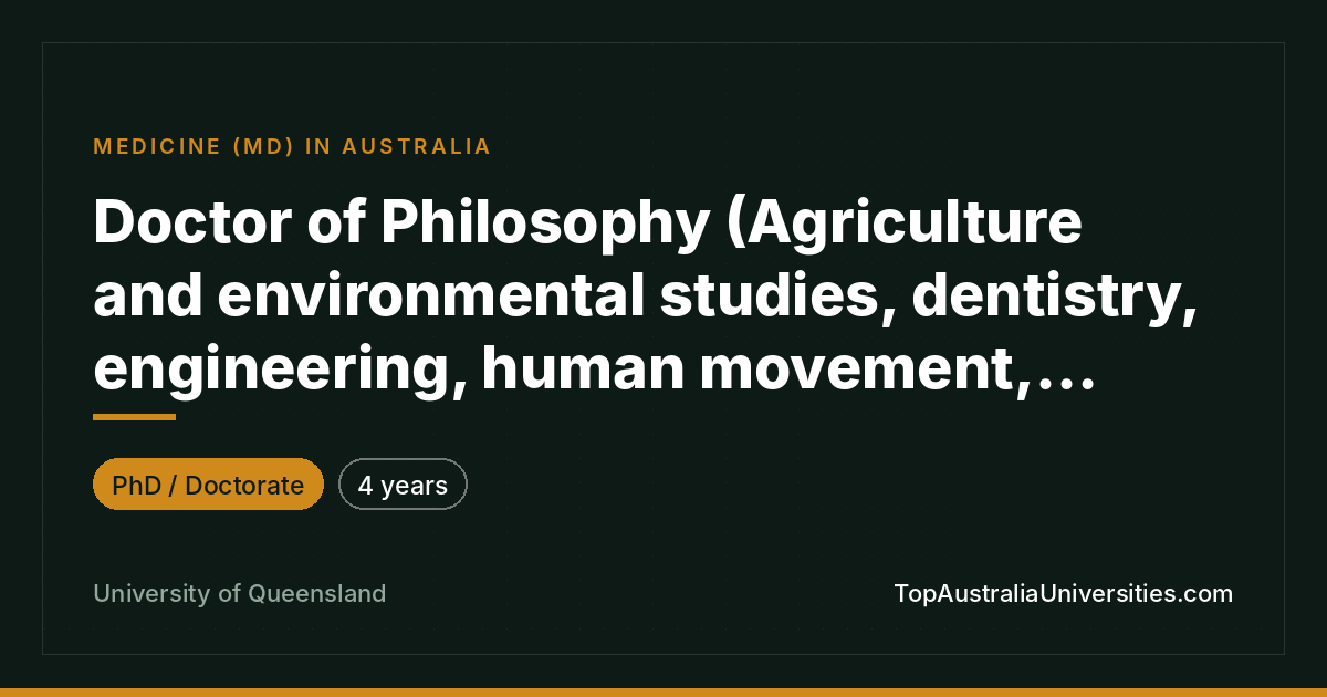 Doctor of Philosophy at UQ - Advanced Research