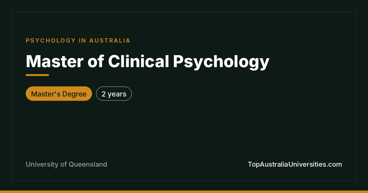 Master of Clinical Psychology at UQ