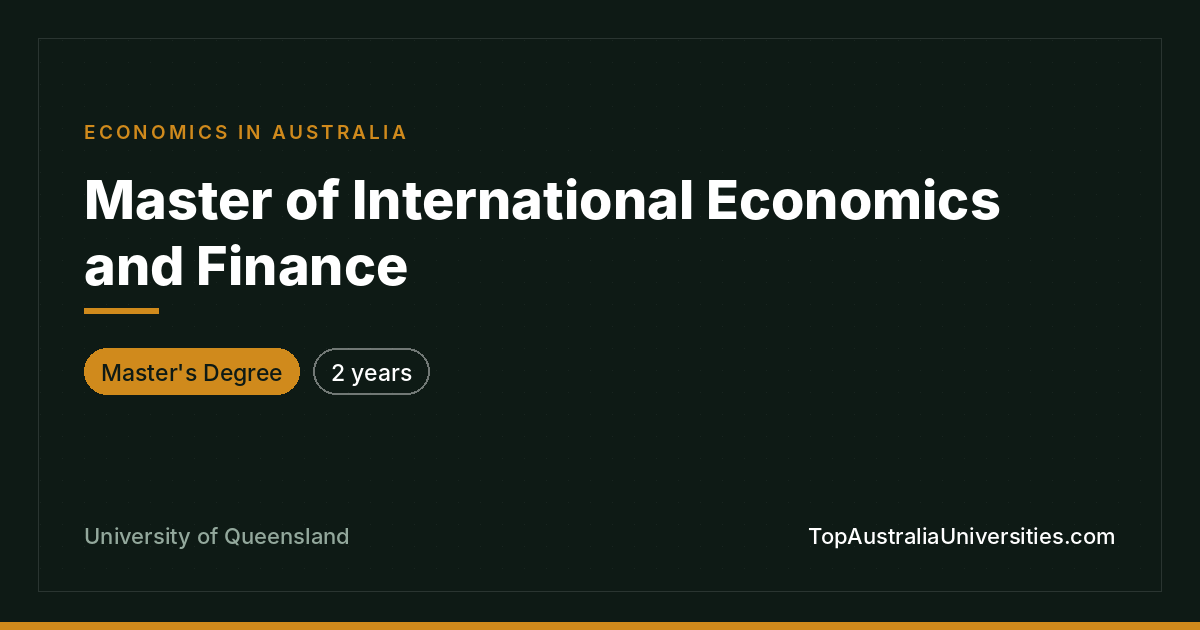 Master of International Economics and Finance