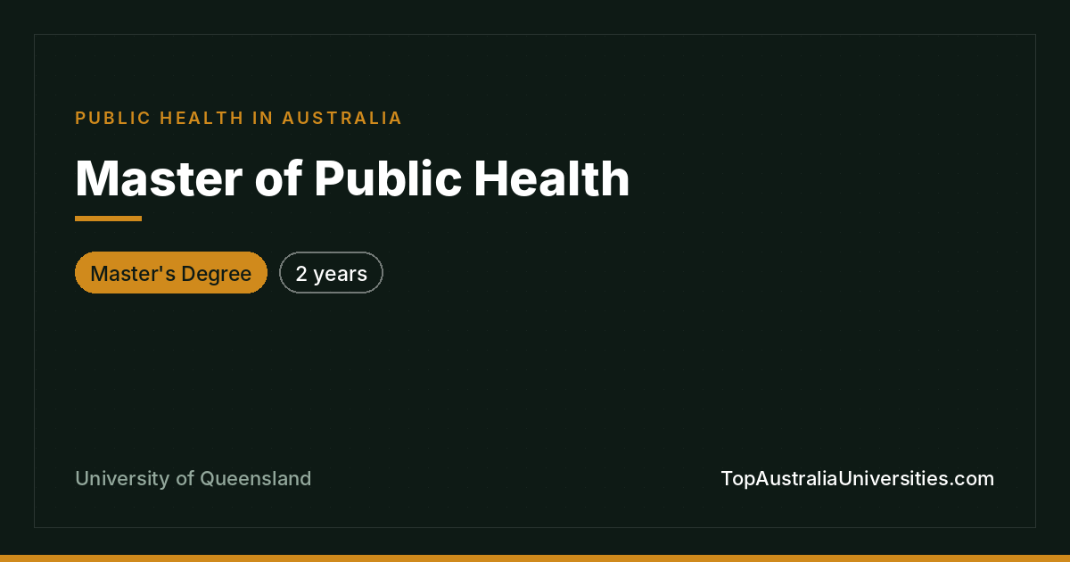 Master of Public Health at UQ