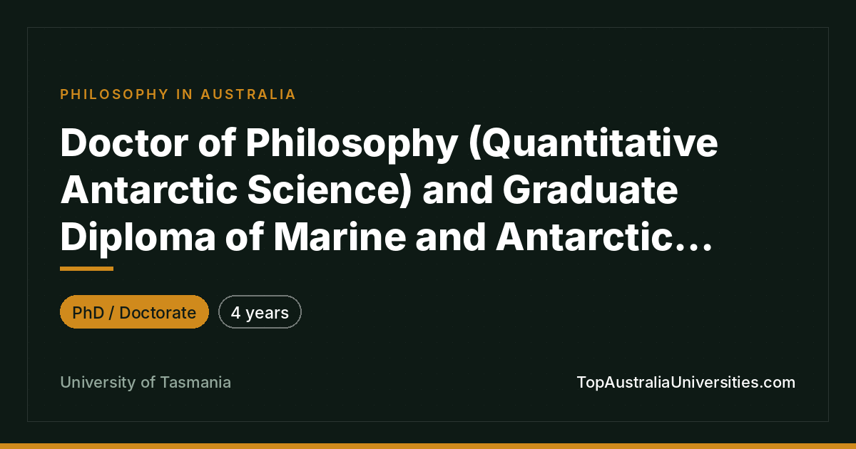 PhD Quantitative Antarctic Science | UTAS