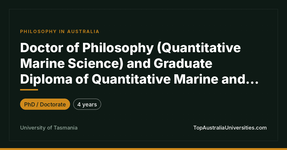 PhD Quantitative Marine Science | UTAS