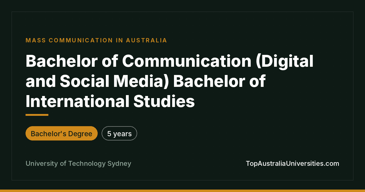 UTS Bachelor of Communication & Int'l Studies