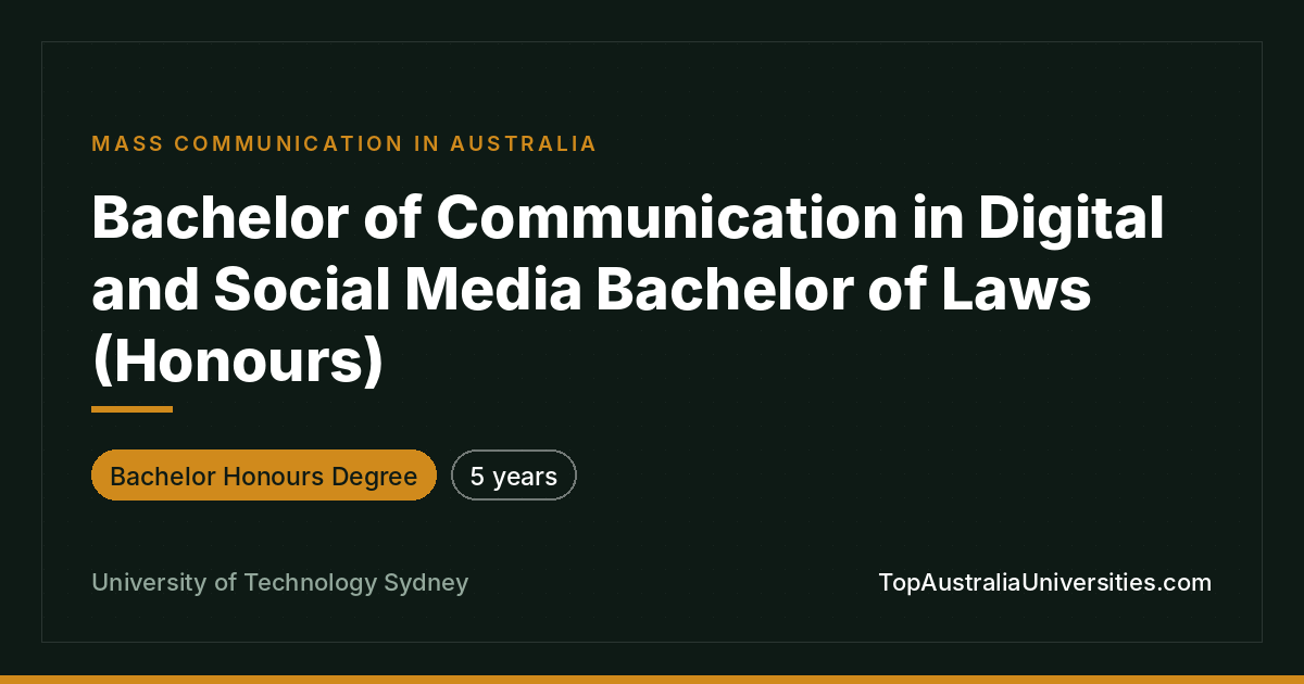 UTS Bachelor of Communication/LLB (Honours) in Sydney
