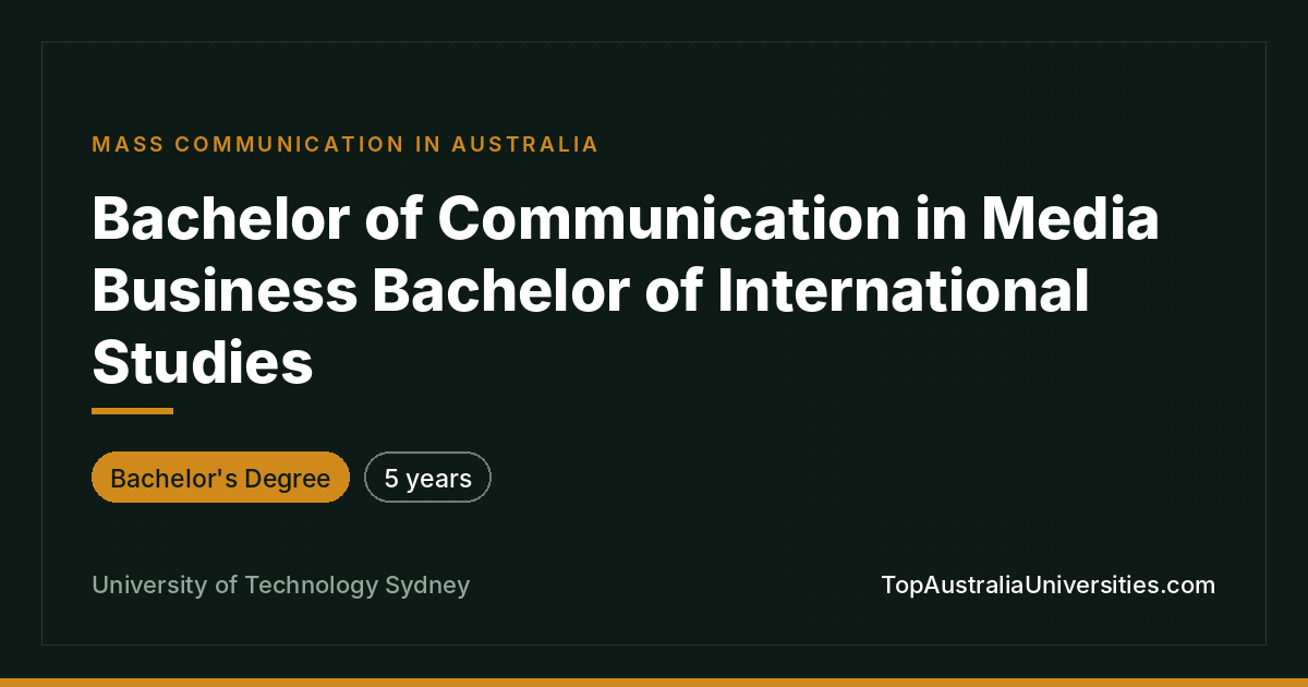 Bachelor of Communication (Media Business)/International Stu