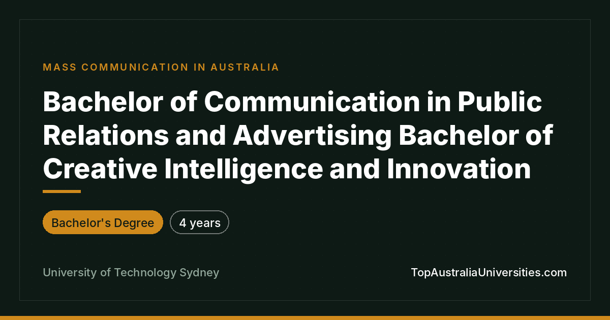 UTS Bachelor of Communication & Creative Intelligence