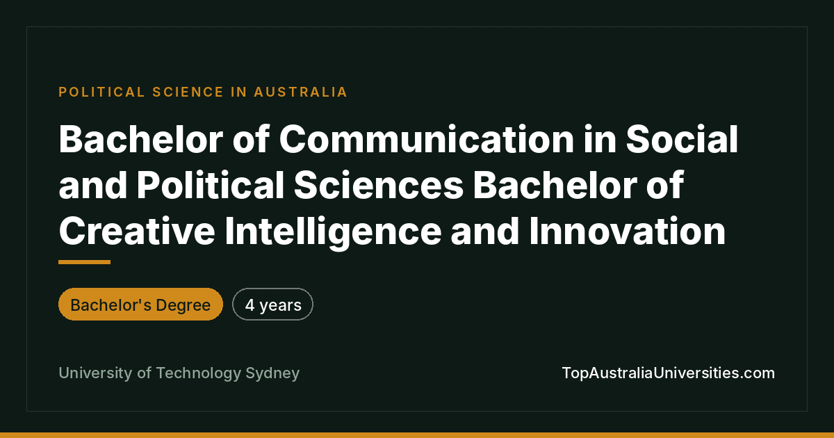 UTS Bachelor of Communication/Social & Creative Intelligence