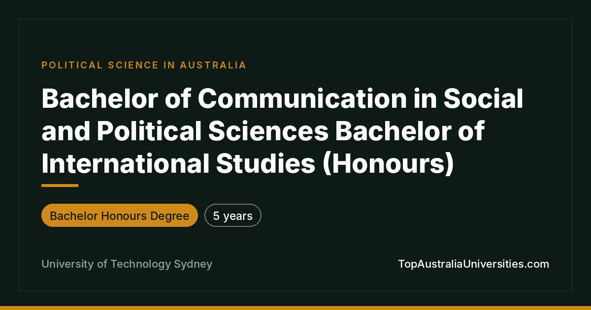 UTS Bachelor of Communication & Int'l Studies (Honours)