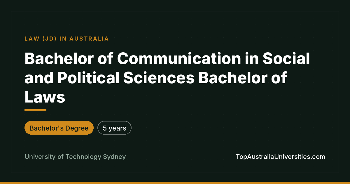 UTS Bachelor of Communication (Social/Political Sci) & Laws