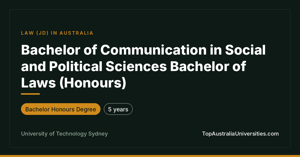UTS Bachelor Communication Social Sciences/Laws (Honours)