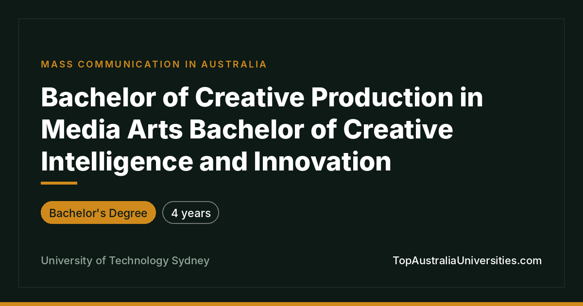 UTS Bachelor of Creative Production / BCII