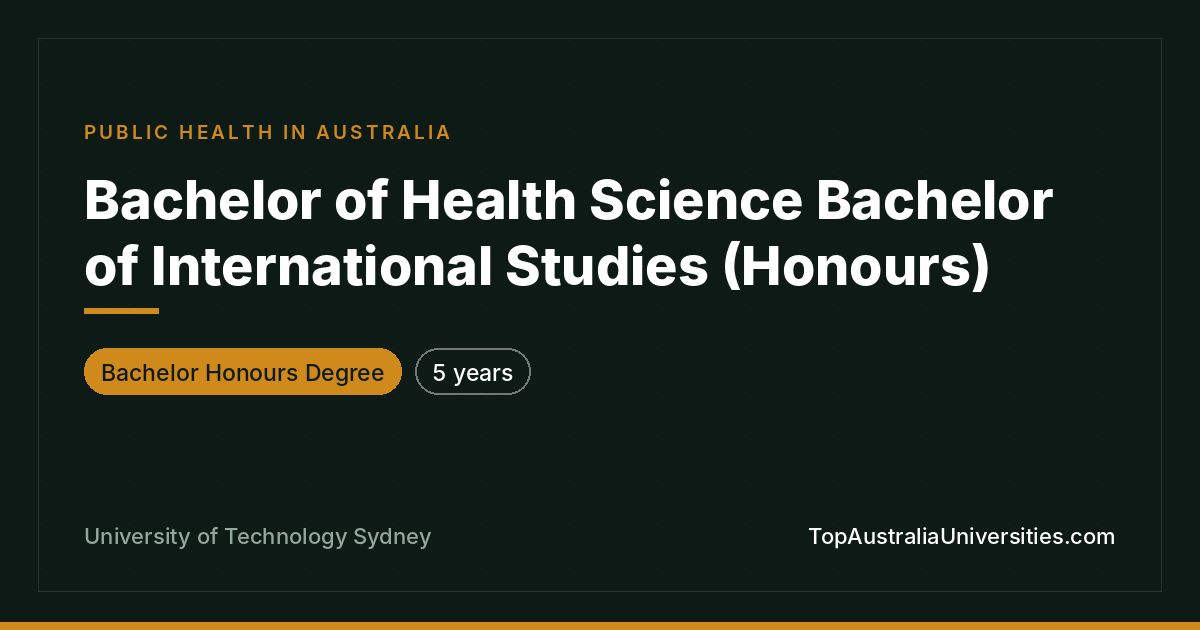 Bachelor of Health Science/International Studies (Honours) U