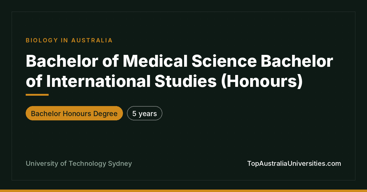 UTS Bachelor of Medical Science Int'l Studies (Honours)