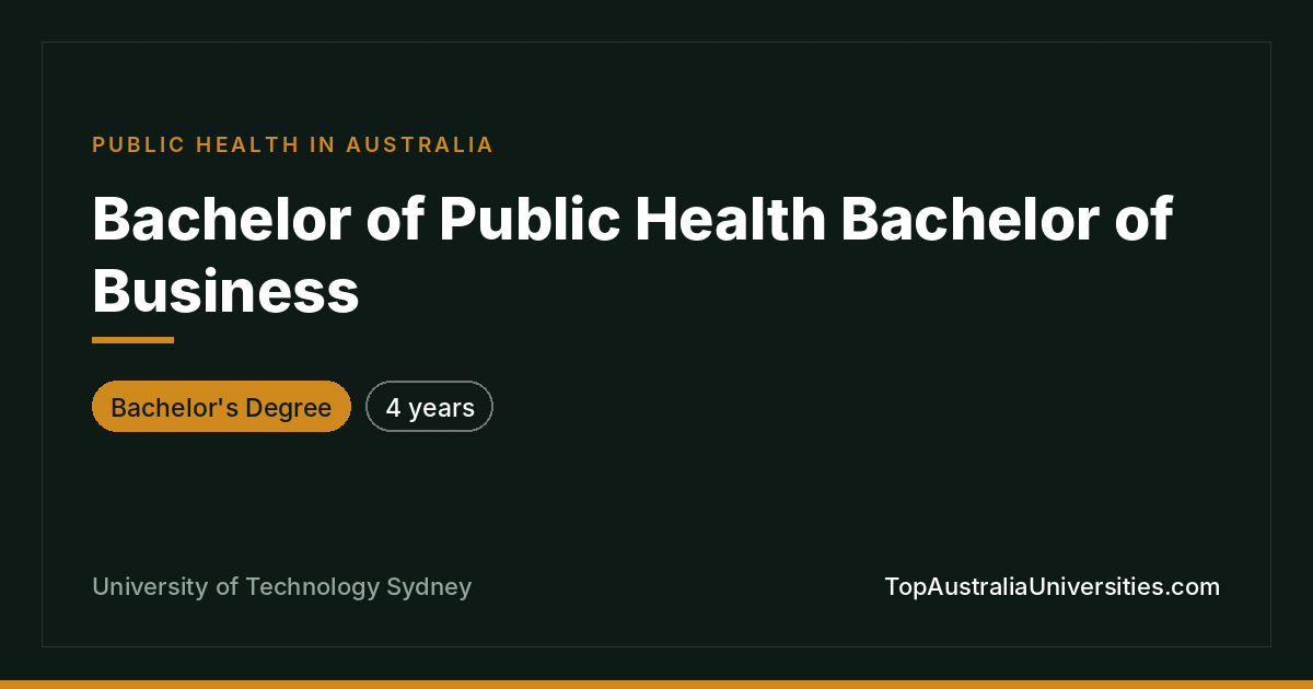 Bachelor Public Health & Business | UTS Sydney