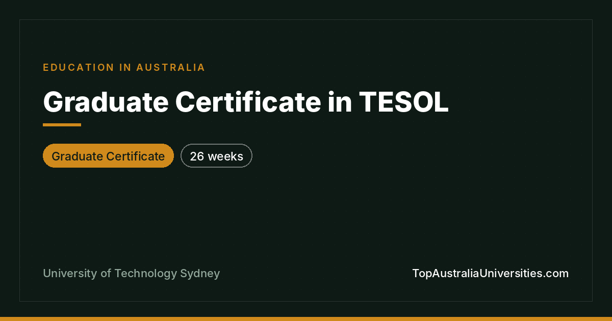 Graduate Certificate in TESOL at UTS, Sydney