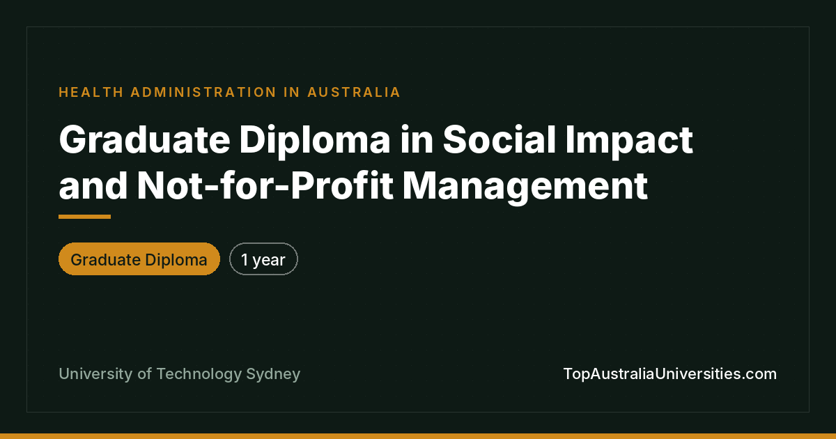 Graduate Diploma in Social Impact – UTS Sydney