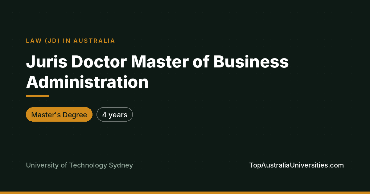 UTS Juris Doctor Master of Business Administration