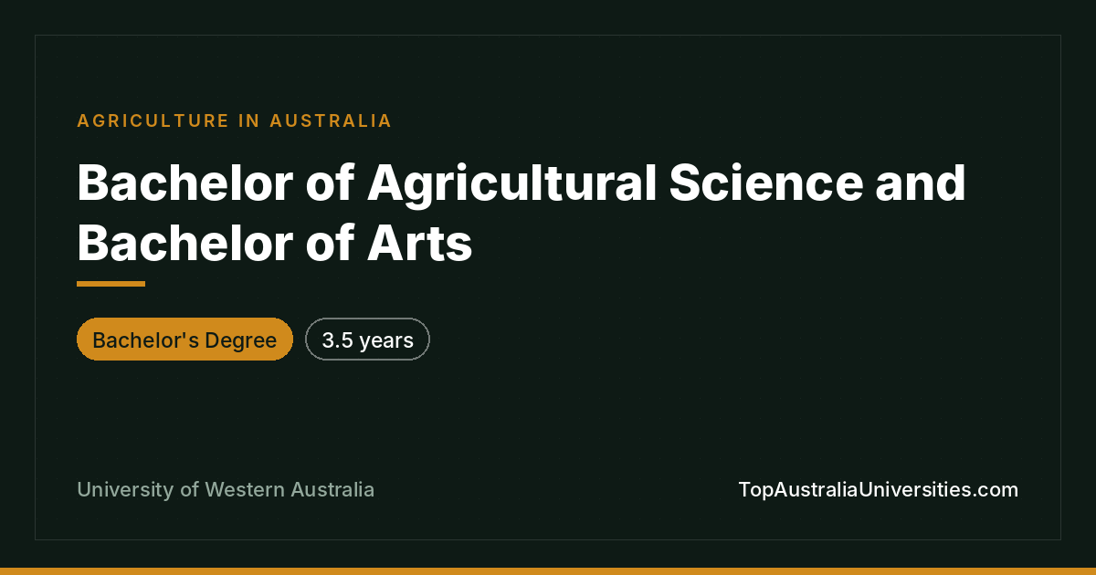 UWA Bachelor of Agricultural Science & Arts
