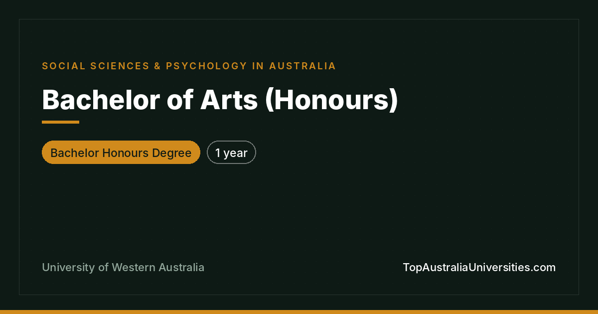 Bachelor of Arts (Honours) at UWA