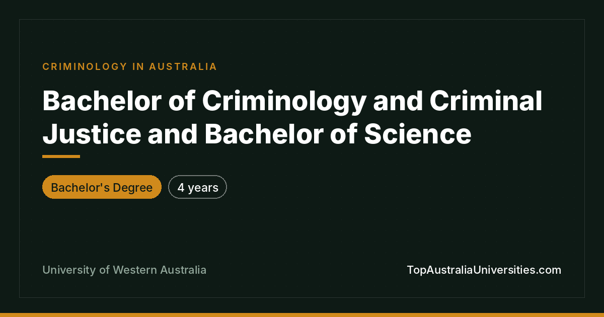 UWA Bachelor of Criminology & Science | Perth