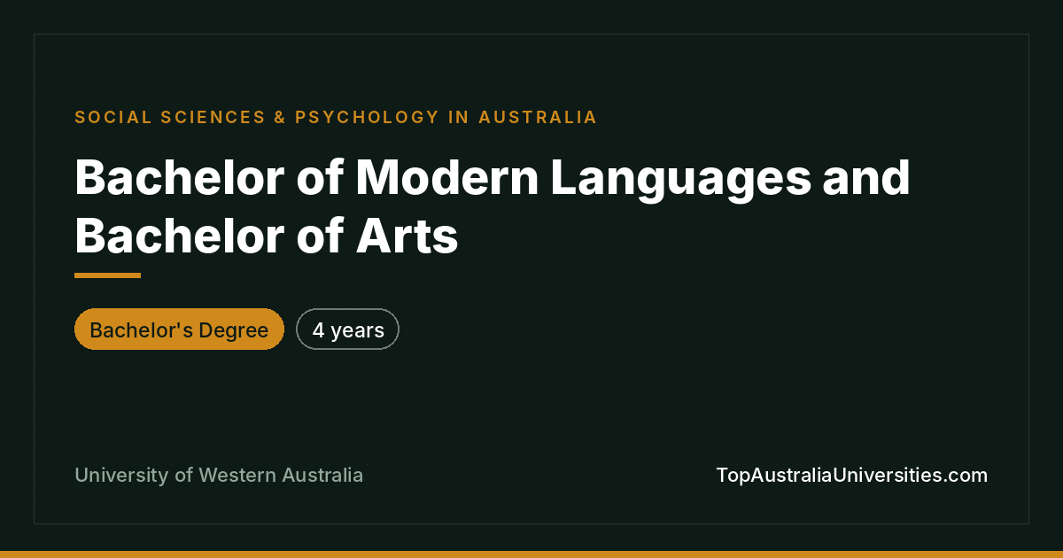 Bachelor of Modern Languages & Arts – UWA