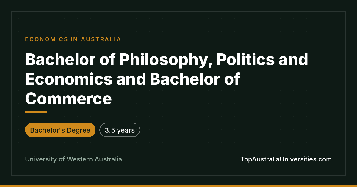 UWA Bachelor of PPE & Commerce | Course Info & Careers