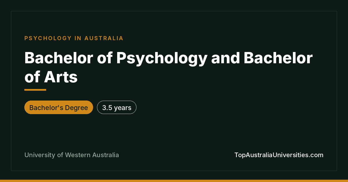 Bachelor of Psychology & Bachelor of Arts | UWA Perth