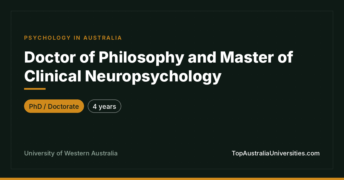 PhD & Master of Clinical Neuropsychology – UWA