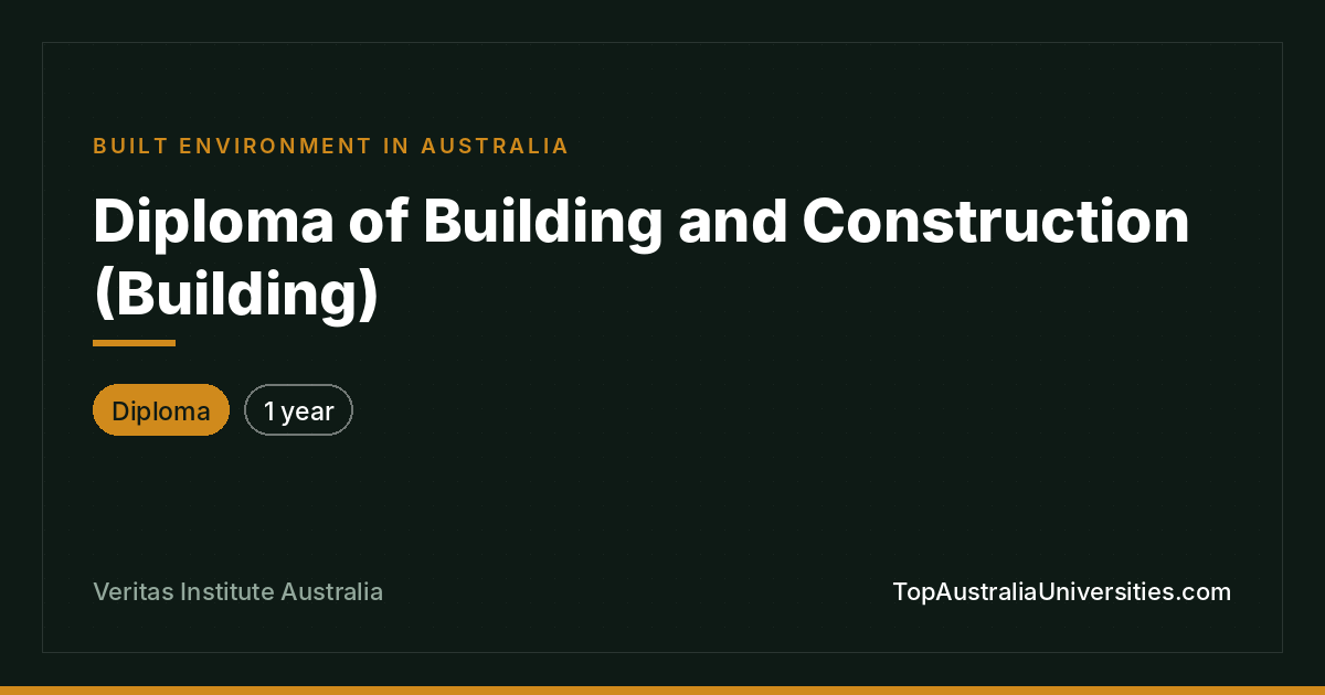 Diploma of Building and Construction (Building)