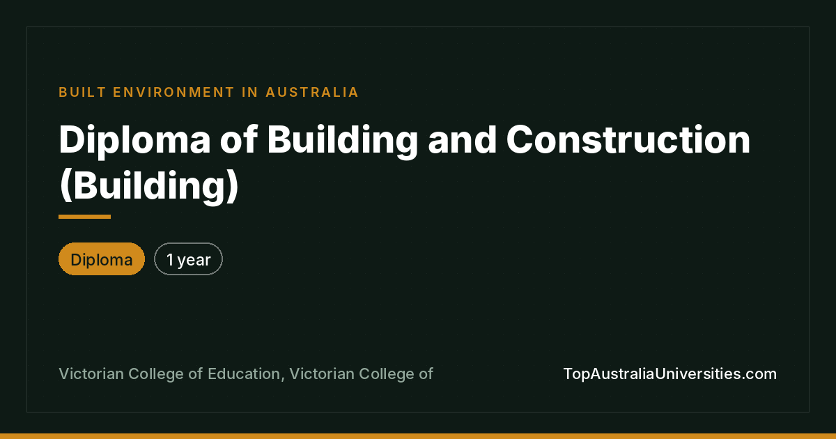 Diploma of Building and Construction (Building)