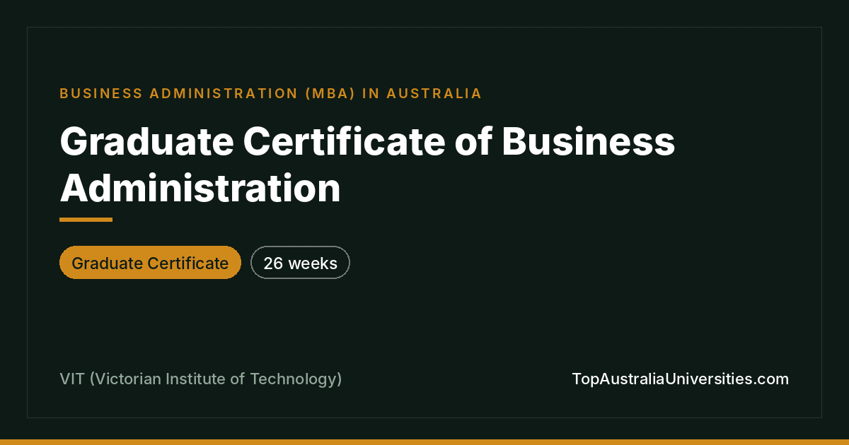 Graduate Certificate of Business Administration at VIT