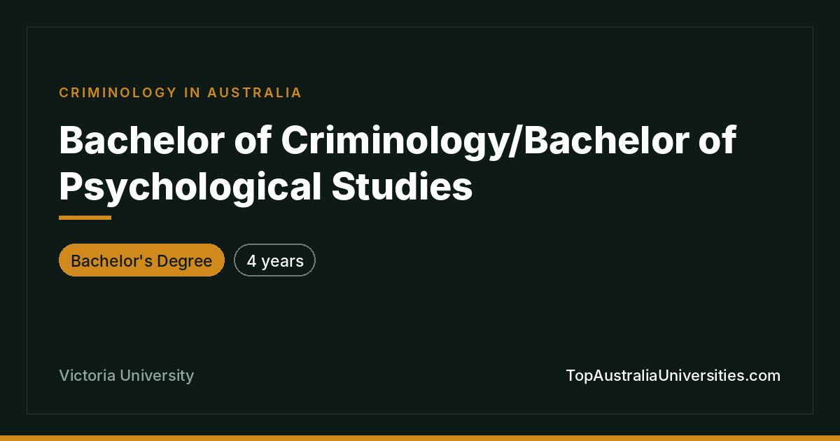 Bachelor of Criminology & Psychological Studies at VU