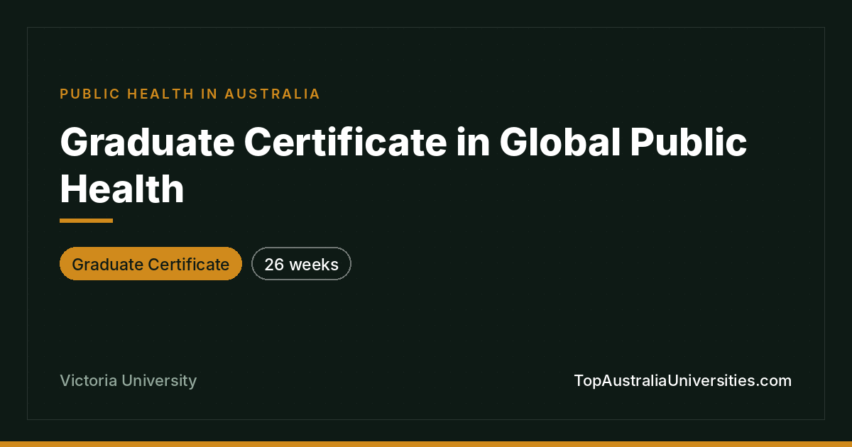 Graduate Certificate in Global Public Health | Victoria Univ
