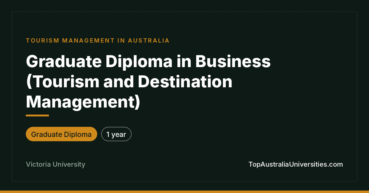 Graduate Diploma in Tourism and Destination Management | VU