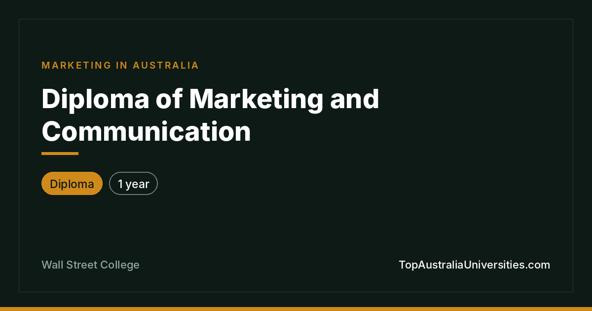 Diploma of Marketing and Communication