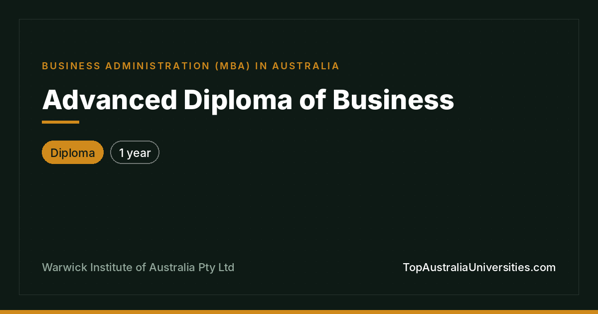 Advanced Diploma of Business at Warwick Institute