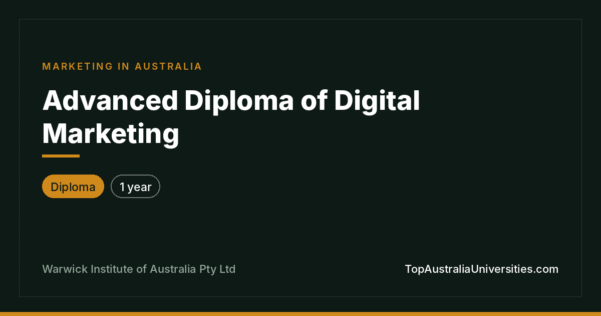 Advanced Diploma of Digital Marketing
