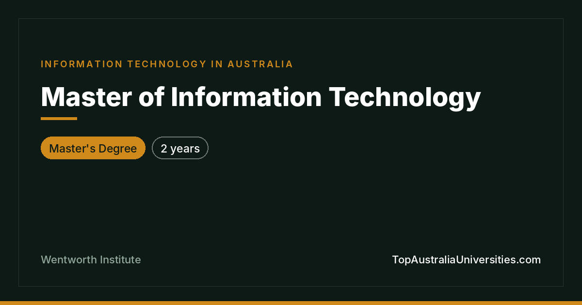 Master of Information Technology | Wentworth Institute