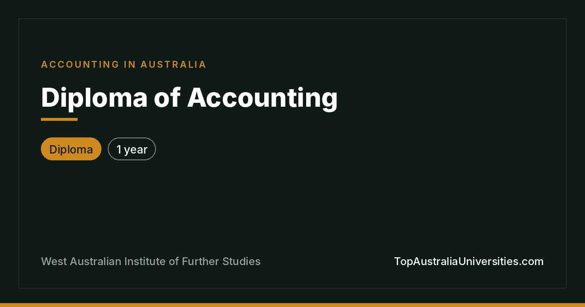 Diploma of Accounting at WAI Further Studies