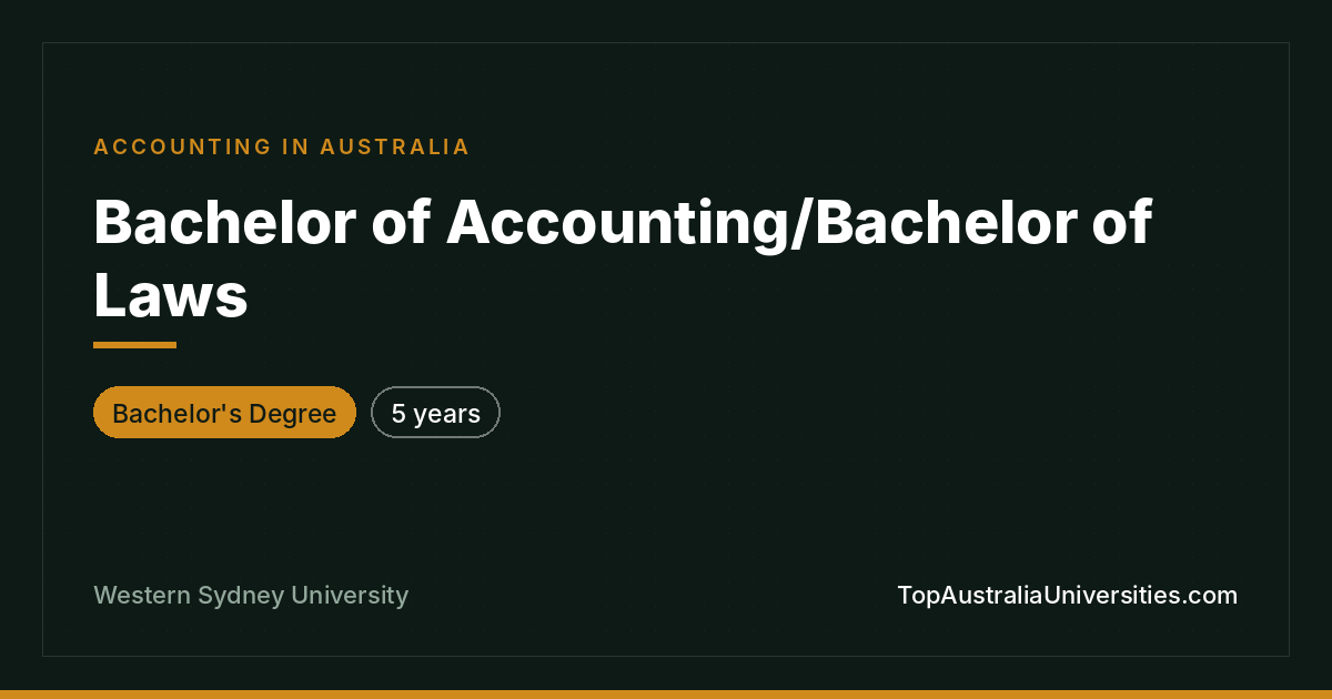 Bachelor of Accounting/Bachelor of Laws at WSU