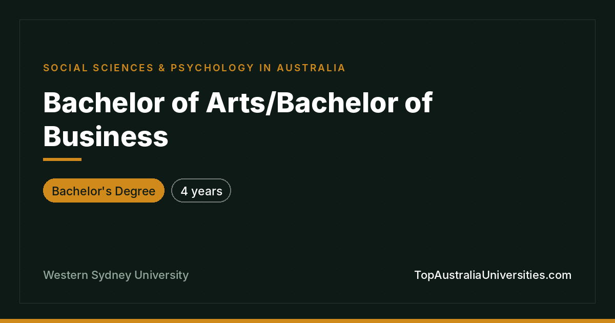 Bachelor of Arts/Bachelor of Business at WSU