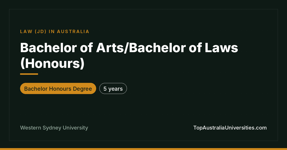 Bachelor of Arts/Bachelor of Laws (Honours) at WSU
