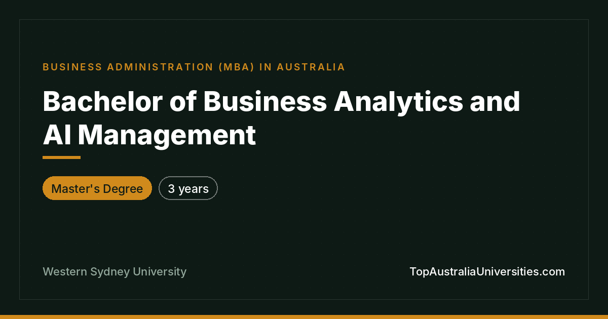 Bachelor of Business Analytics and AI Management