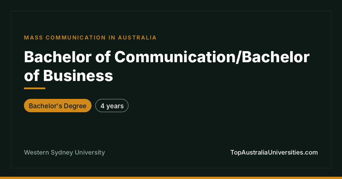 Bachelor of Communication/Bachelor of Business at WSU