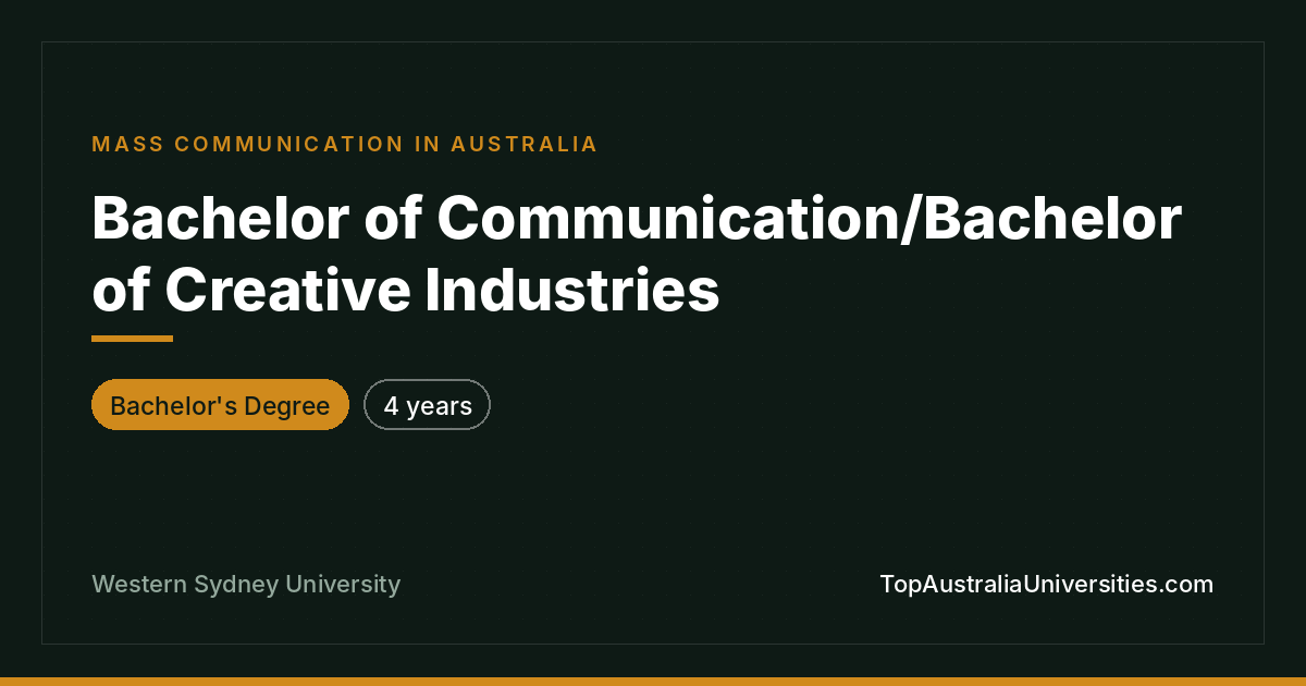 Bachelor of Communication/Creative Industries at WSU