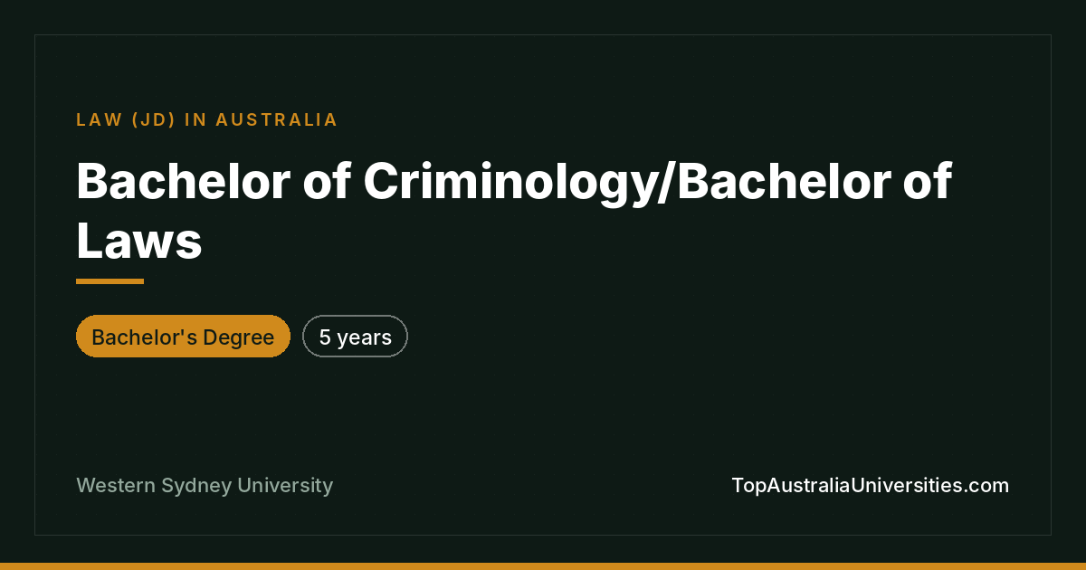 Bachelor of Criminology/Bachelor of Laws at WSU